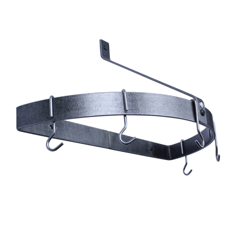 Premier Handcrafted Hanging Pot Rack, Hammered Steel