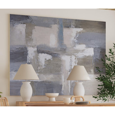 Art mural abstrait sur toile Bexar par Katherine Noble en tons doux 70 x 96