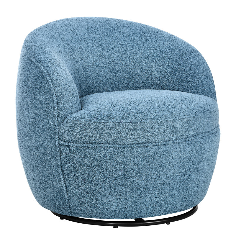 Chaise moderne bleue avec fonction pivotante à 360 degrés - revêtement doux, base, Bleu