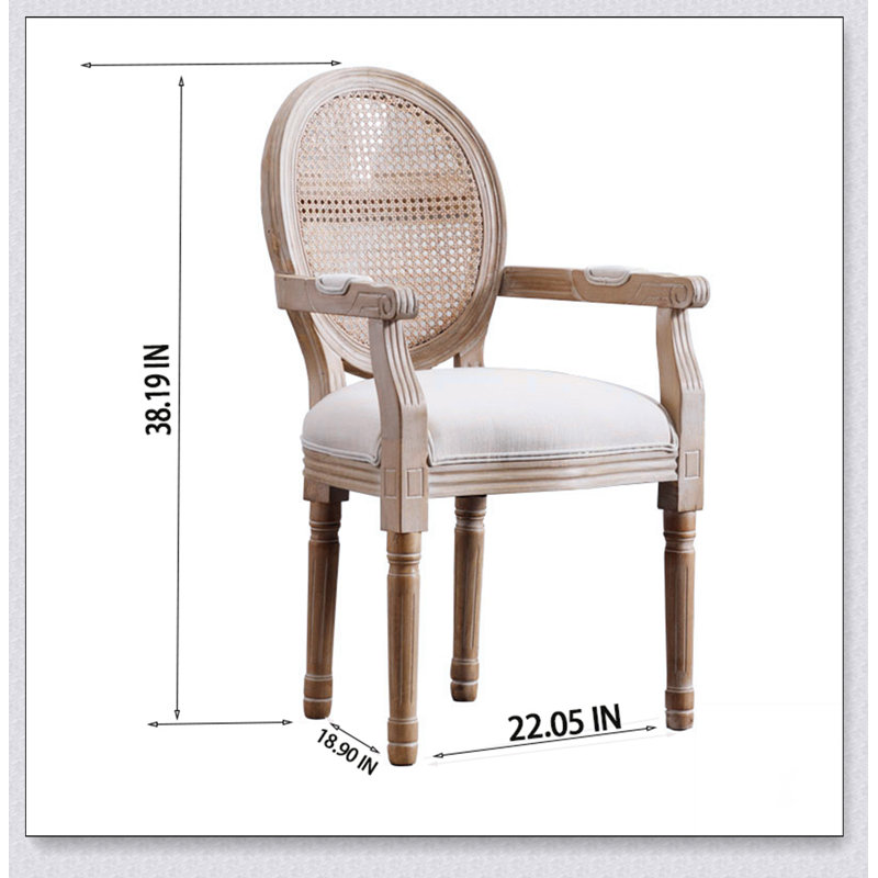 Fauteuil de salle à manger rembourré French Vintage