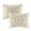 Housse de couette très grand / très grand taupe 3 pièces. 100% coton pour un sommeil relaxant. Ornement en médaillon chenille. 2 taies décoratives assorties. . Literie lavable en taupe. Repos paisible. Accent beauté. Confort de la machine-121409538-121409541