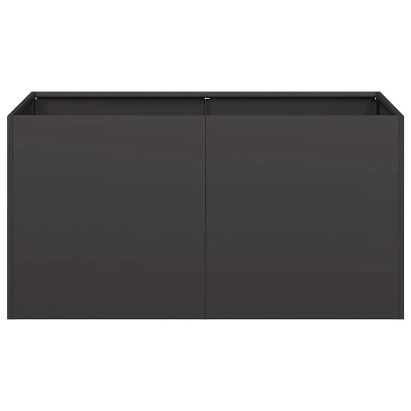 Planter 40x80 Cm Cold-Rolled Steel, 40cm H x 80cm W x 40cm D, Black