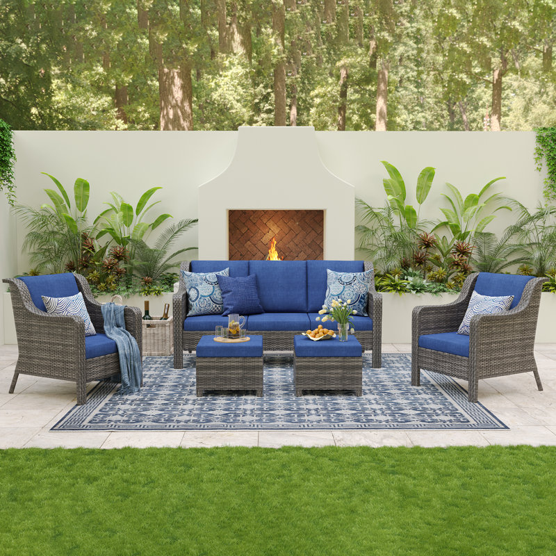 Tojuana Patio Set Rattan Outdoor Furniture Set with Cushions