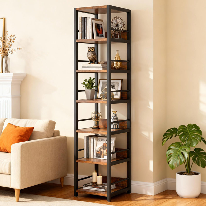 75" 6-Tier Corner Bookcase