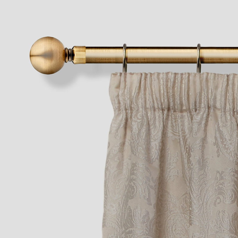 Abe Adjustable 2cm Single Curtain Pole, Antique Brass, 1.6 - 3m