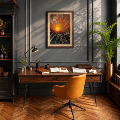 Radiant Sun Geometric - Framed Print