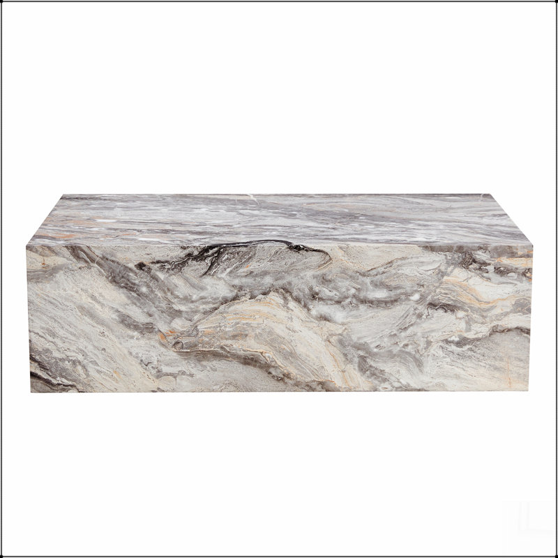 Modern MDF coffee table with grey texture pattern -39.3x23.6x11.8 inches