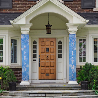 Blue Snow Merry Christmas 12'' x 72'' Banners - Holiday Window Decor