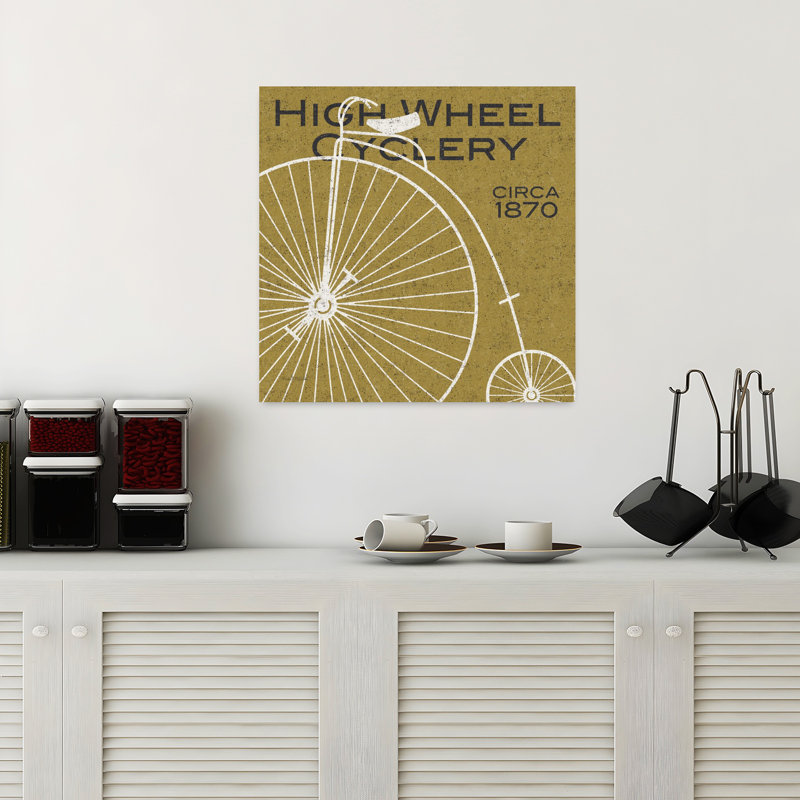 «High Wheel Cyclery», art rétro, H 18 po x l 18 po