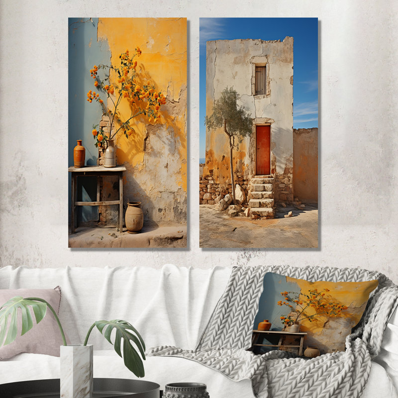 Minimalisme, bâtiment de la simplicité - ensemble de 2 reproductions d'art sur toile, Toile tendue, H 28 po x l 25 po