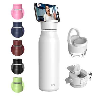 Bouteille d'eau isotherme 40 oz avec deux parois (paille, couvercle de support de téléphone)