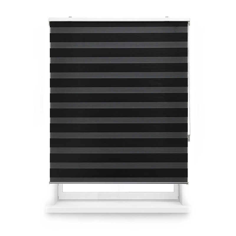Semi Sheer Roller Blind, Black, 175 cm L x 145 cm W