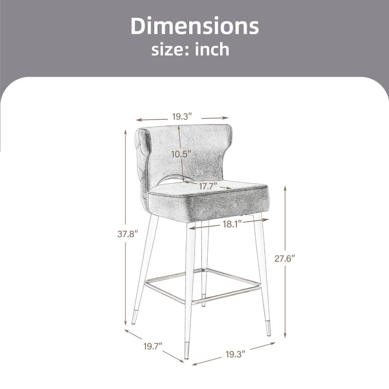 Tabouret de bar Kajan, Gris