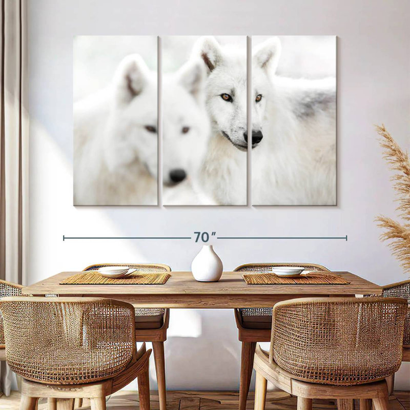 Brampt White Wolf II, 42" H x 65" W