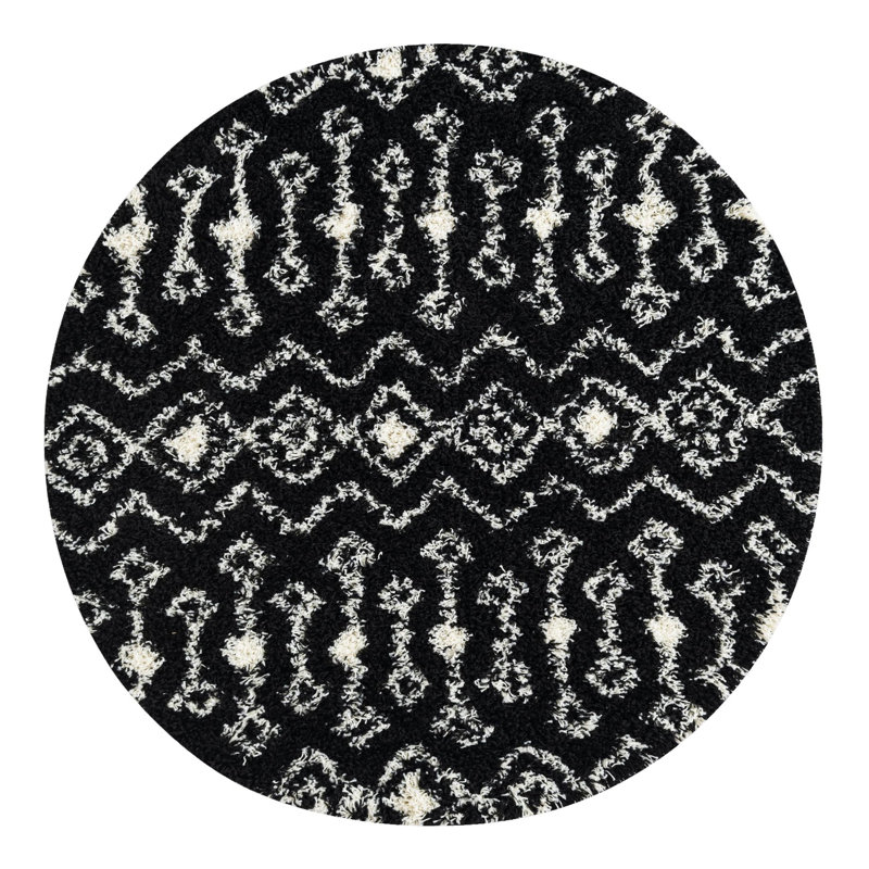 Griego Geometric Indoor Rug, Round 5'3"