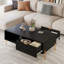 Table basse Mid-Century moderne avec tiroirs doubles (noir)-125534610