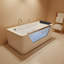 Baignoire à jets de 67 po, 7 jets, 89 gallons, blanc, angle d'inclinaison confortable de 750 W, hydromassage, siège, façade en verre trempé