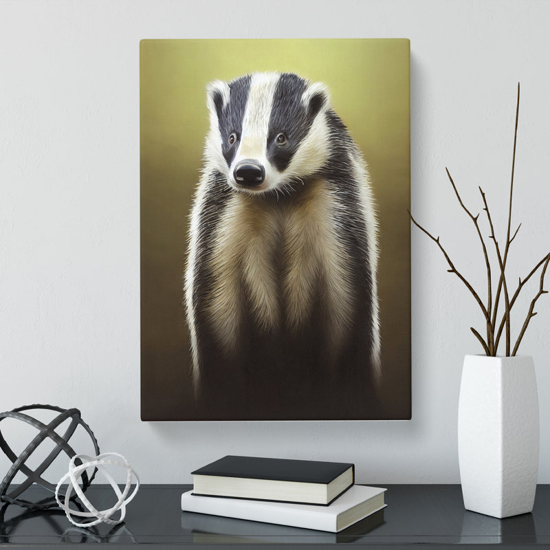 Badger - Wrapped Canvas, 60cm H x 40cm W x 3cm D