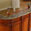 Table de bar rétro en bois massif minimaliste avec plateau en marbre