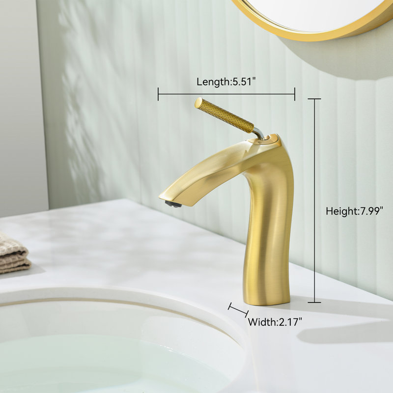 Robinet en laiton pour salle de bain avec poignée d'eau chaude et froide, Or