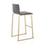 Tabouret de bar contemporain en acier doré et similicuir gris - ensemble de 2