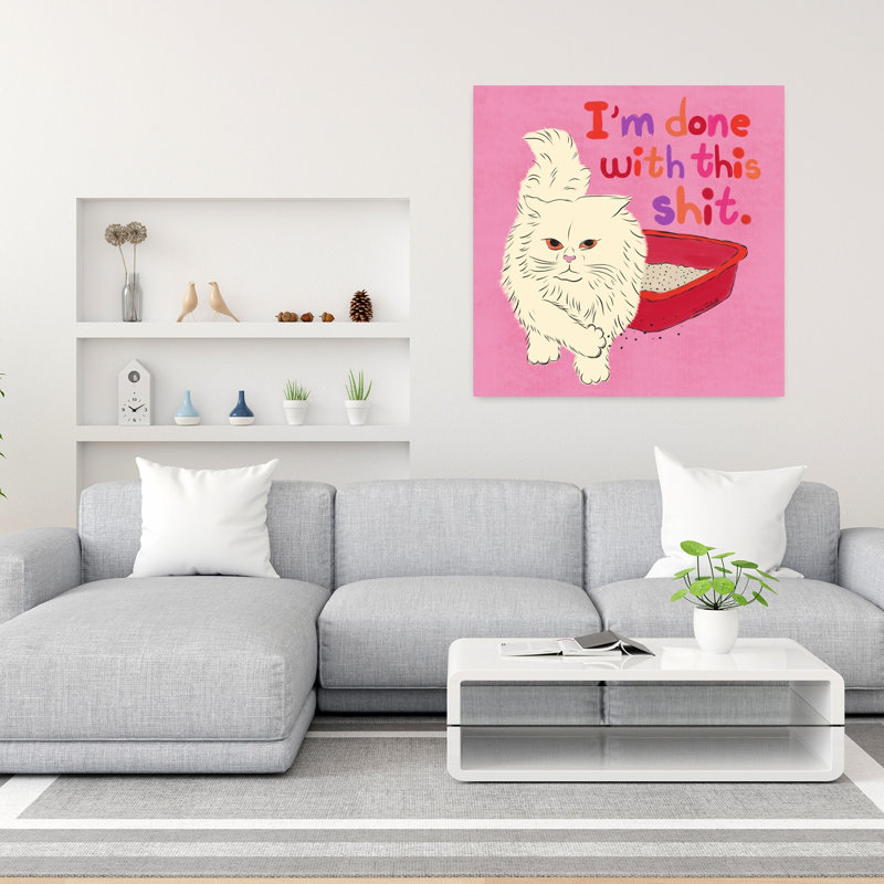 Art contemporain rétro, art de chat, H 36 po x l 36 po