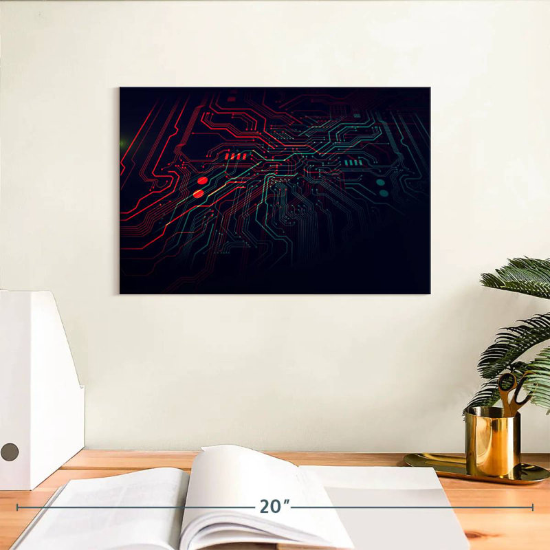 Keiri Glowing Circuit Board, 8" H x 12" W