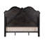 Très grand lit Chelmsford California, tissu beige et finition noire antique-73039486