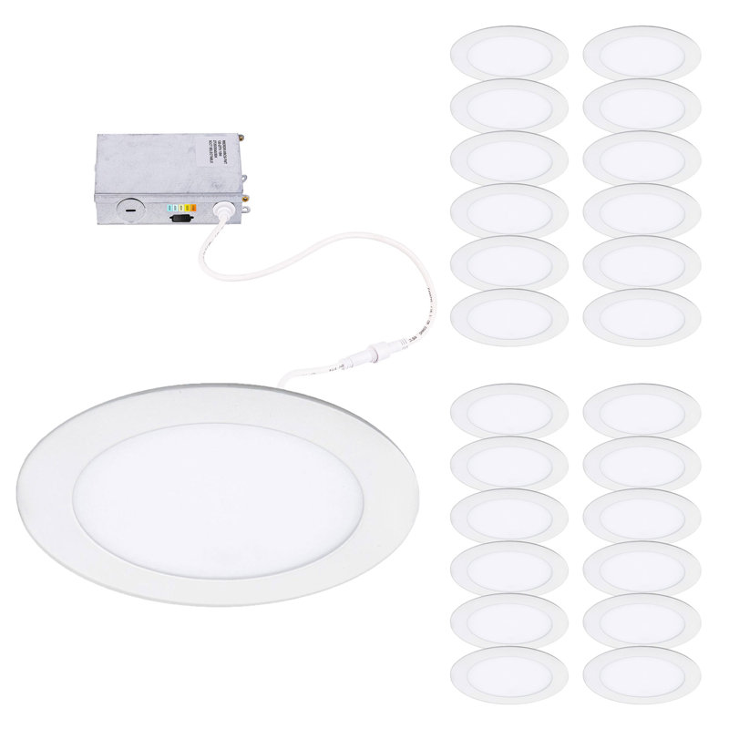 Ensemble de 24 ampoules encastrées rondes 5 po à DEL sélectionnables Lotos, 6"