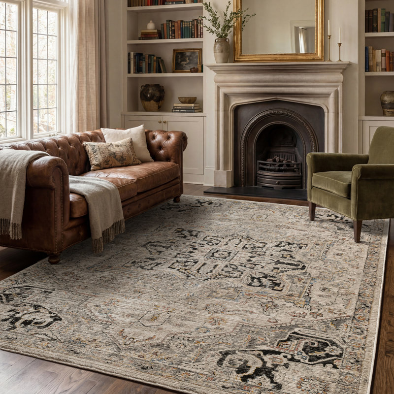 Biegel Oriental Grey/Beige/Black Area Rug, Rectangle 240 x 330cm