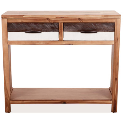 Console en bois d'acacia massif 33,9 po x 11,8 po x 29,5 po