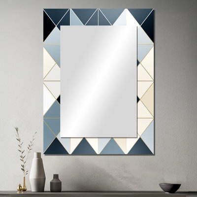 Neutral Grey Tiles Mosaic - Geometric Mirror Wall Decor