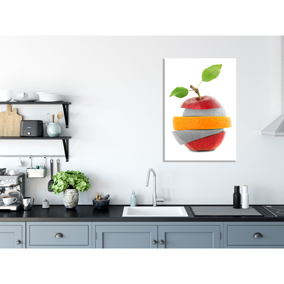 Glasbild Fruchtmix Apfel-Orange-Limette