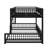 Full XL Over Queen Floor Bunk Bed Frame With Ladder And Safety Guardrails-601248665