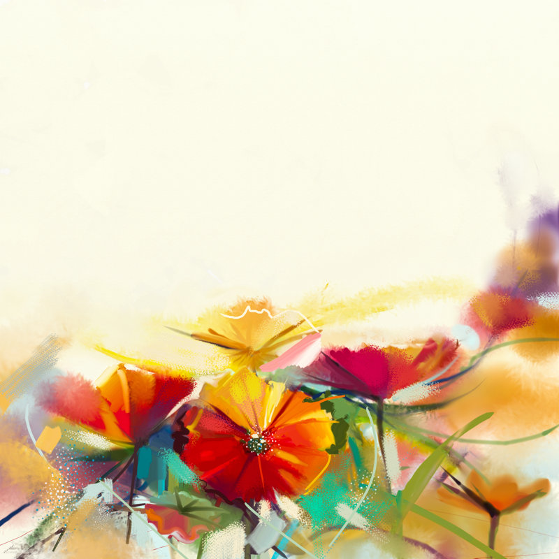 Yellow And Red Poppy by Nongkran_ch - Wrapped Canvas Painting, 51cm H x 51cm W