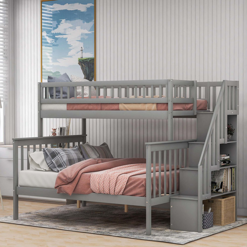 Lit plateforme avec rangement Keogh, Gris