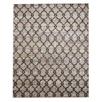 Modern Hand-Knotted Silk Area Rug