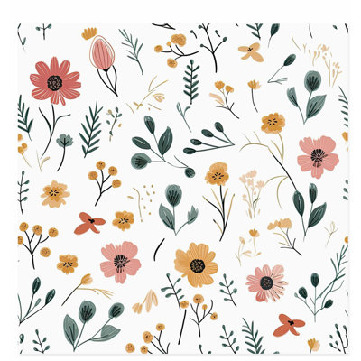 «Floral Wildflower Love», reproduction d'art non encadrée scandinave
