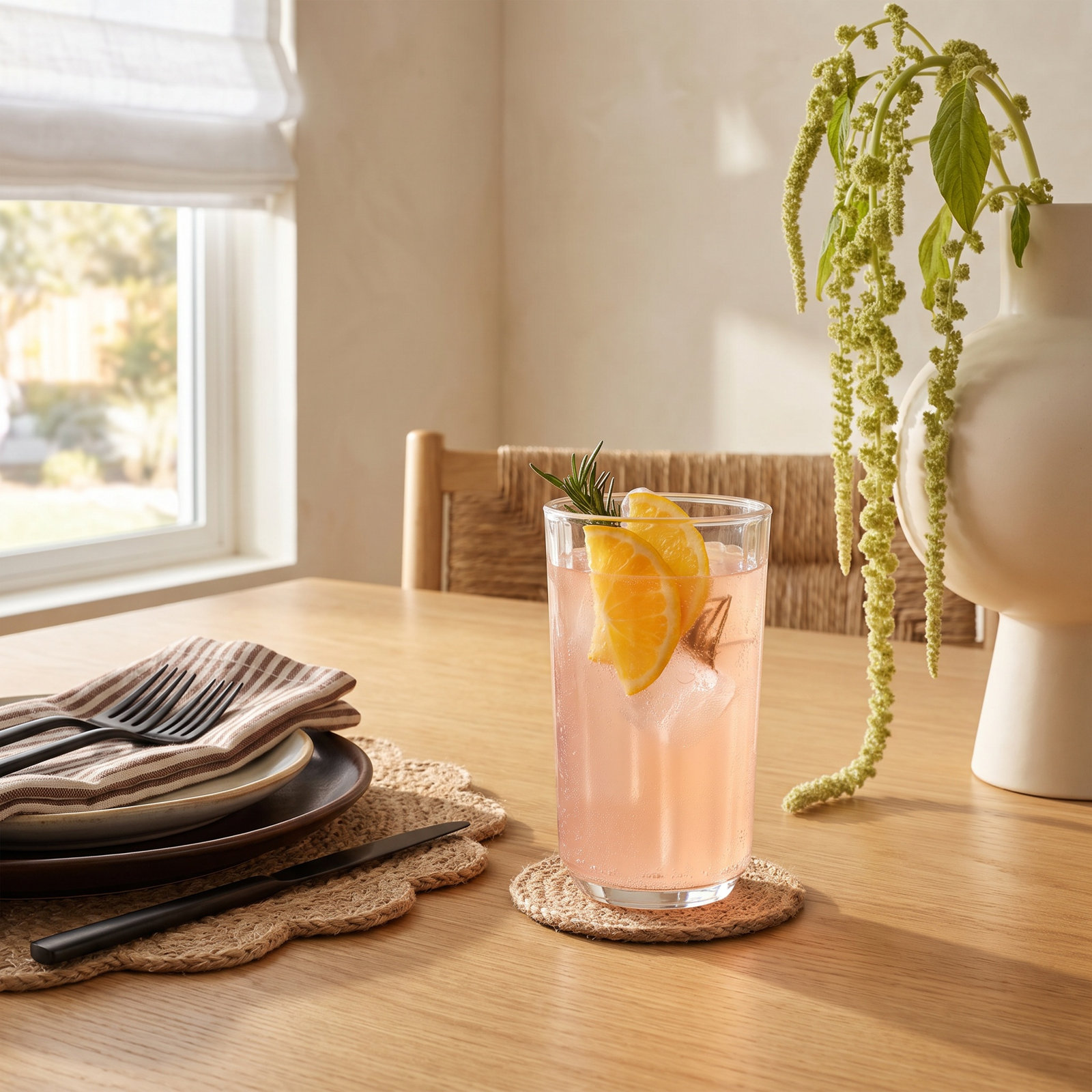 Paneled Ribbed Highball Glass
