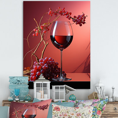 «Magenta Wine Glass Mystery», reproduction d'art sur toile
