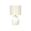 Lighting, H 17 po, lampe de table, céramique crème, abat-jour ivoire / crème, moderne