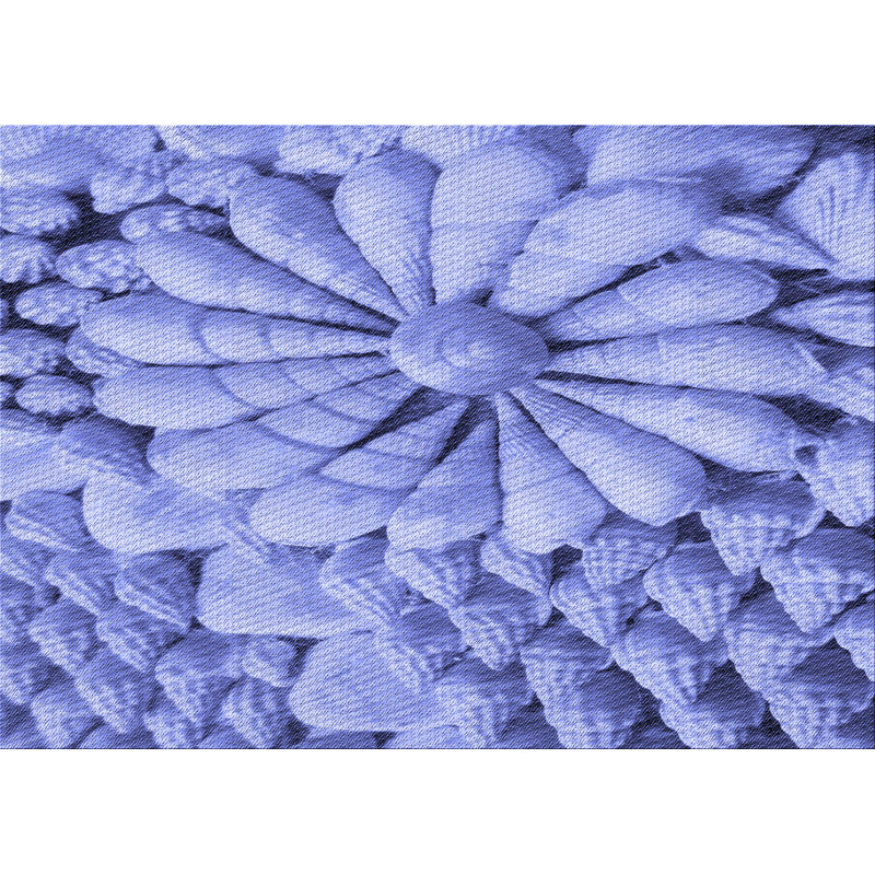 Tapis bleu tissé à la machine Nissman, Rectangle 7 pi x 9 pi