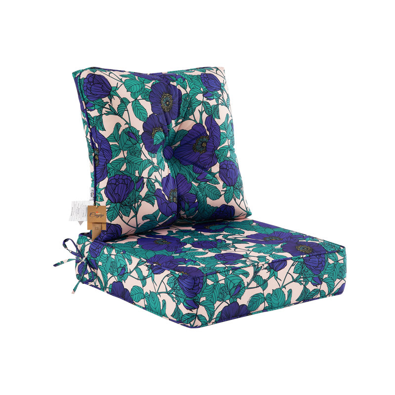 Coussin de siège / dossier d'extérieur Bay Isle Home ™, Mauve / Vert