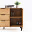 Buffet 47,2 po, cuisine avec espace de rangement efficace, 3 tiroirs et 2 portes, couleur bois naturel, buffet de bar à construction solide, apparence,
