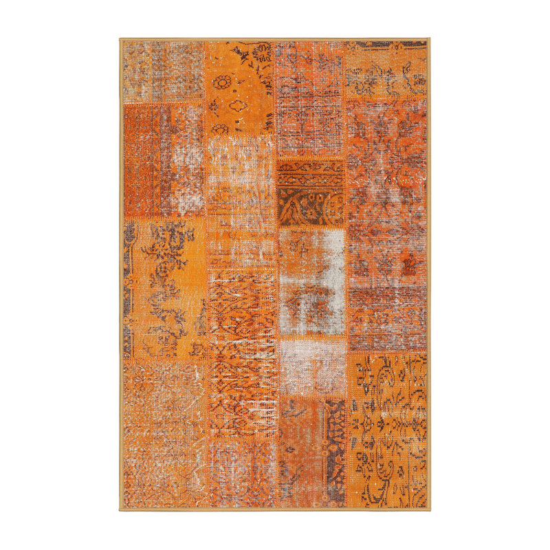 Tapis contemporain orange, Rectangle 3 pi x 5 pi