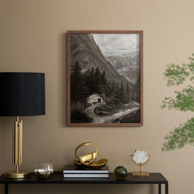 Reproduction encadrée vintage en bois massif Cxxxvi