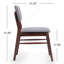 Ensemble de 2 chaises de salle à manger rembourrées Mid-Century avec structure en bois d'hévéa et gris clair-2060979677-2060979679