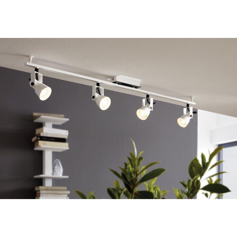 Continuum 39'' 4 -Light Swing Arm Track Track Kit with Dimmable and Adjustable Head, White/Black
