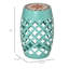 Tabouret décoratif d'extérieur, table d'appoint de patio ronde de 12 po, support de plante décoratif en mosaïque pour jardin, balcon, bleu