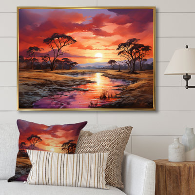 «Afrique Serengeti Sunrise III», reproduction d'art sur toile